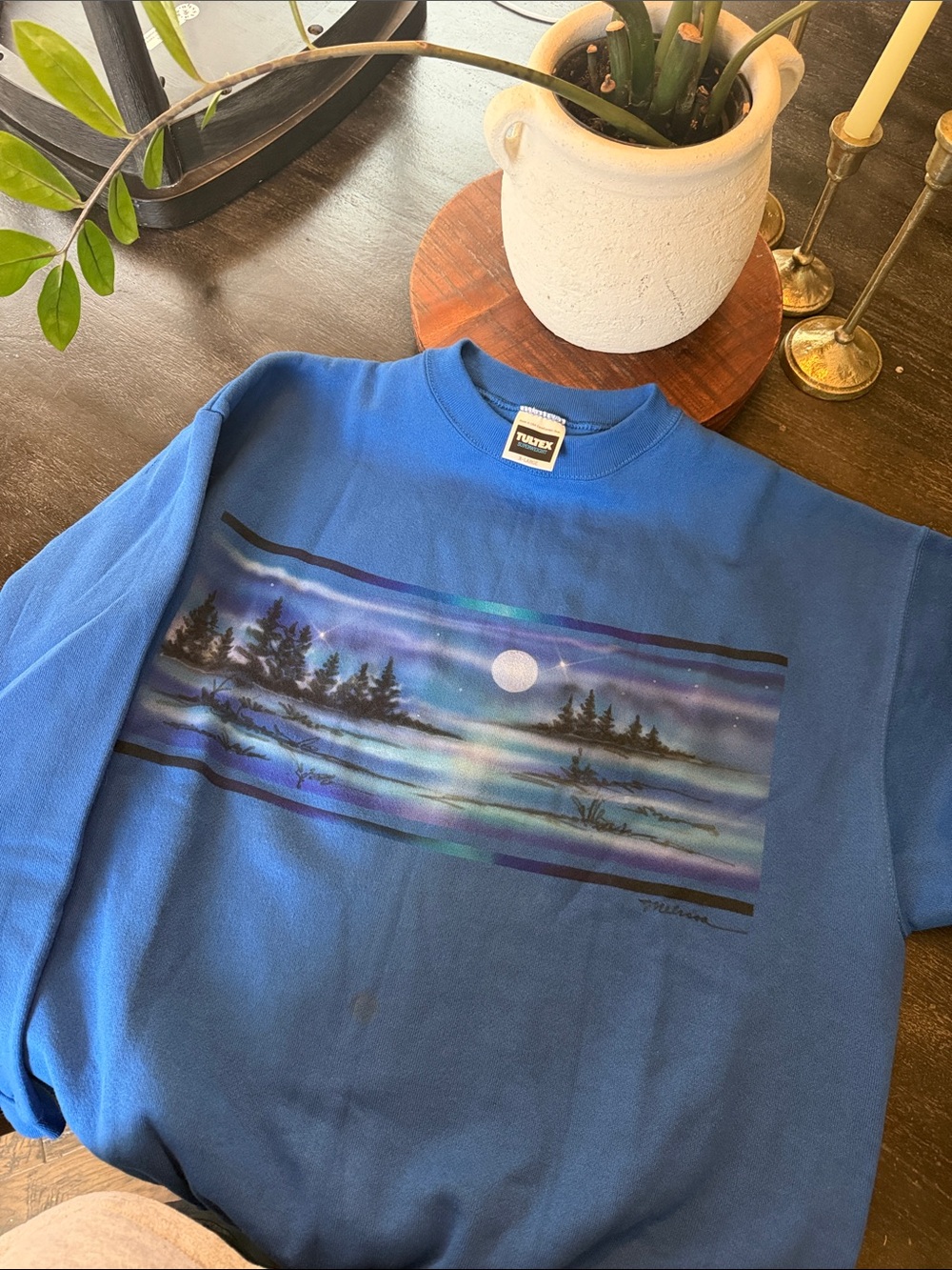 Tultex Blue Crewneck Sweatshirt, vintage 1990